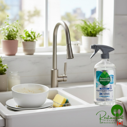 Seventh Generation Power+ Free & Clear 10732913451705 16 oz. Foaming Dish Spray - 6/Case