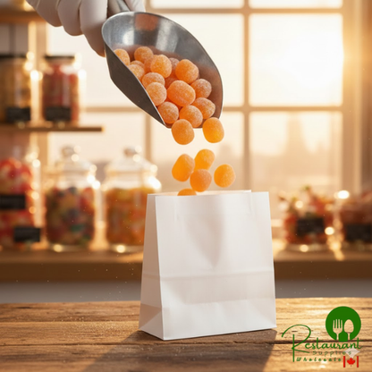 American Metalcraft SBW4 White 4 1/4" x 2 1/2" x 3 3/4" Mini Snack Bag - 250/Case