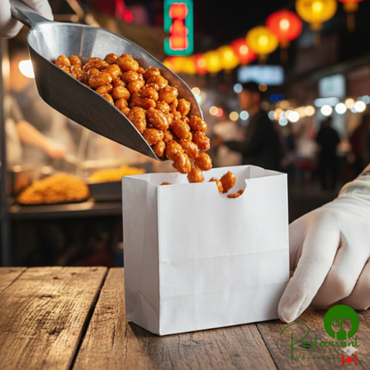 American Metalcraft SBW3 White 3 3/8" x 1 3/4" x 3 1/2" Mini Snack Bag - 250/Case