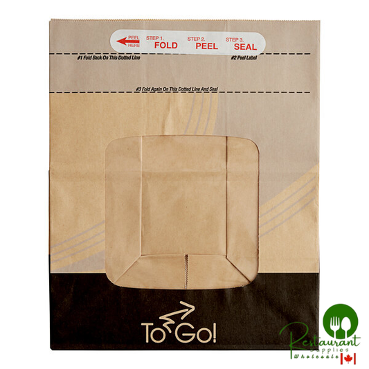 Bagcraft EcoCraft 8 3/4" x 10 3/4" Vented Rotisserie Chicken Bag with To Go! Seal - 250/Case