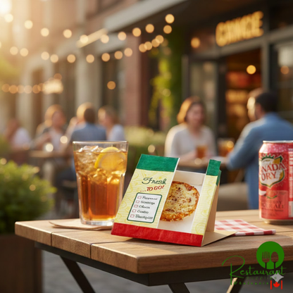 Bagcraft EcoCraft 7 1/2" x 11" "Fresh To Go!" Pizza Bag with Window and Tray - 250/Case