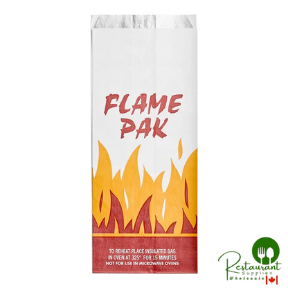 Bagcraft 1/2 Gallon Printed "Flame Pak" Insulated Foil Meal Bag - 500/Case