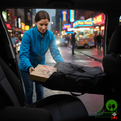 Cambro GBP318110 Customizable Insulated Black Pizza Delivery GoBag® - Holds up to (3) 18" or (4) 16" Pizza Boxes