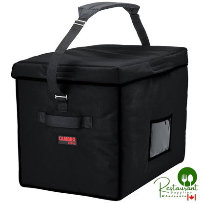 Cambro GBD211517110 Customizable Insulated Jumbo Black Stadium Delivery GoBag® - 21" x 15" x 17"