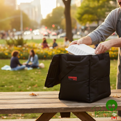 Cambro GBD13913110 Customizable Insulated Black Small Top Loading GoBag® - 13" x 9" x 13"