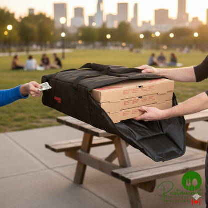 Cambro GBP220110 Customizable Insulated Black Pizza Delivery GoBag® - Holds up to (2) 20" or (3) 18" Pizza Boxes