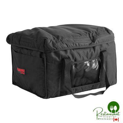 Cambro GBD181412110 Customizable Insulated Black Jumbo Delivery GoBag® - 18" x 14" x 12"