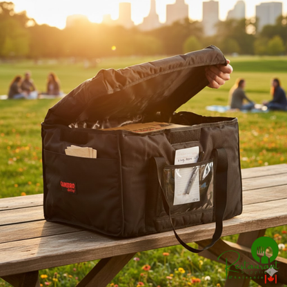Cambro GBD181412110 Customizable Insulated Black Jumbo Delivery GoBag® - 18" x 14" x 12"