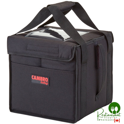 Cambro GBD101011110 Customizable Insulated Black Small Folding Delivery GoBag® - 10" x 10" x 11"