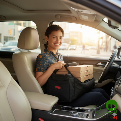 Cambro GBD101011110 Customizable Insulated Black Small Folding Delivery GoBag® - 10" x 10" x 11"