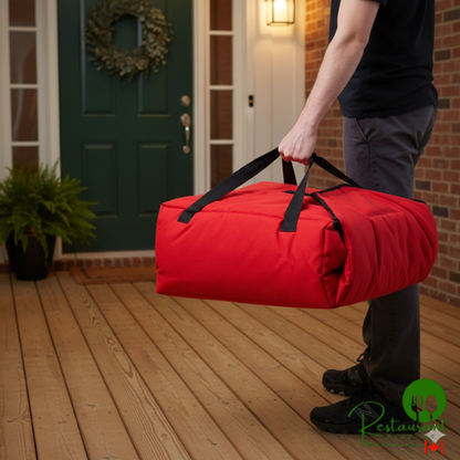Cambro GBPP318521 Customizable Insulated Red Premium Pizza Delivery GoBag® - Holds up to (3) 18" or (4) 16" Pizza Boxes