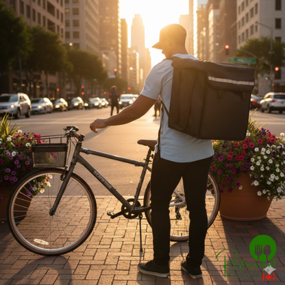 Cambro GBBP151417 Customizable Insulated Black Large GoBag® Delivery Backpack - 15" x 14" x 17"