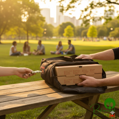 Cambro GBPP212110 Customizable Insulated Black Premium Pizza Delivery GoBag® - Holds up to (2) 12" Pizza Boxes