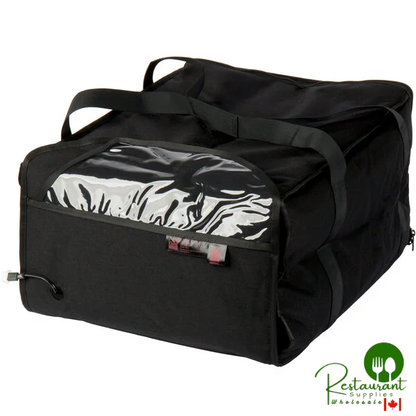 Cres Cor CHB6 18" x 19" x 12" Black Soft-Sided Heavy-Duty Heated / Insulated Food Delivery Bag - Holds (6) 16" Pizza Boxes - 120V