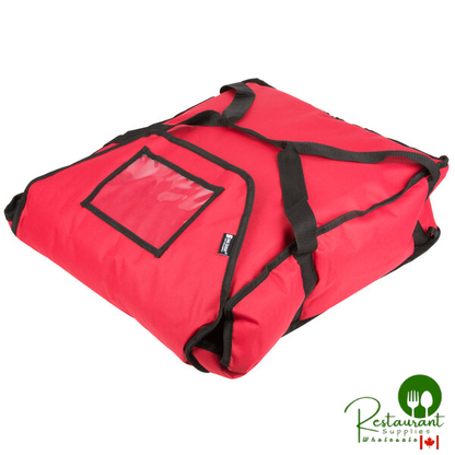 San Jamar PB20-6 20" x 18" x 6" Insulated Red Nylon Pizza Delivery Bag