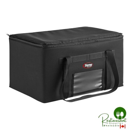 Sterno 24" x 16" x 14" Large Black Nylon Insulated Catering Food Carrier 70512