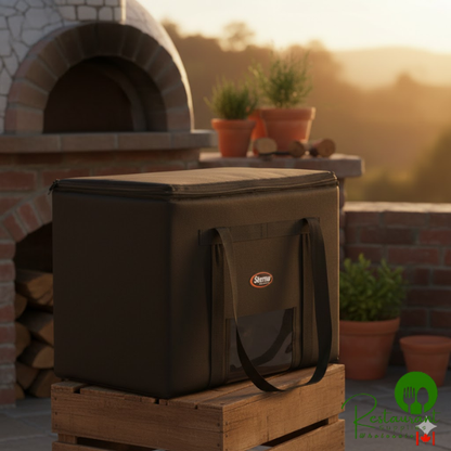 Sterno 24" x 16" x 17 3/4" Extra-Large Black Nylon Insulated Catering Food Carrier 70514