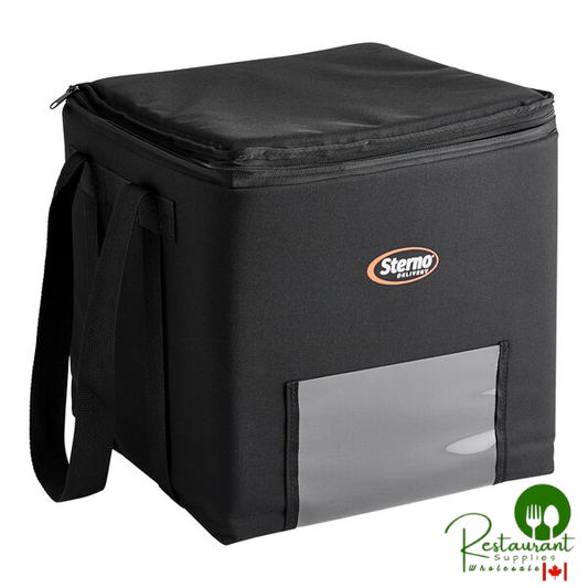 Sterno 14 1/2" x 14 1/2" x 14" Small Black Nylon Insulated Catering Food Carrier 70508