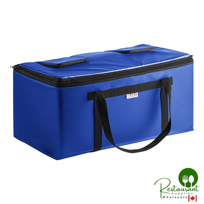 Sterno Customizable 30" x 15 1/2" x 14" Royal Blue Vinyl Insulated Premium Double Milk Crate Bag 98624-900000