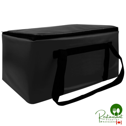 Sterno Black Customizable Space Saver Catering Large Insulated Food Carrier, 16" x 24" x 14" - Holds 3 Full Size of or 6 Half Size Food Pans