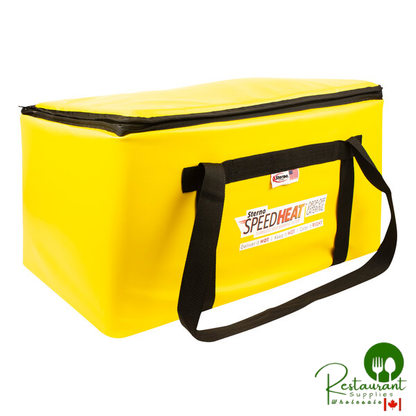 Sterno 72038 SpeedHeat™ Yellow Leak-Proof Insulated Food Pan Carrier / Catering Delivery Bag, 16" x 24" x 14"- Holds (6) Half Size Food Pans