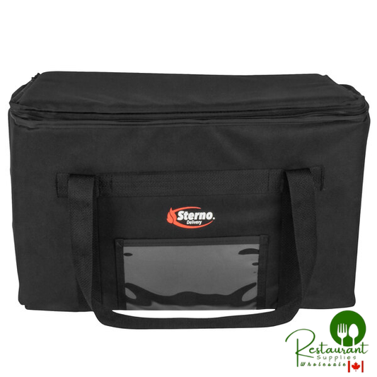 Sterno Catering Space Saver 70513 Black Large Collapsible Insulated Food Carrier, 24" x 16" x 14" - Holds (3) Full Size Food Pans