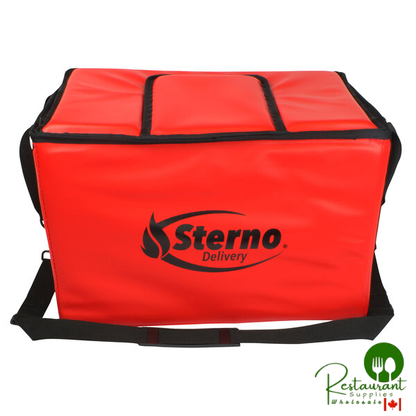 Sterno 70540 Red Medium Stadium Insulated Food Carrier, 18" x 11 1/2 " x 11 1/2"- Holds (48) Hot Dogs