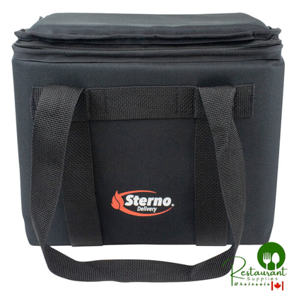 Sterno 12" x 9 1/2" x 10" Small Black Nylon Insulated Delivery Food Carrier 72602