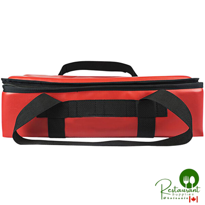 Sterno 18 1/2" x 12" x 5" Small Red Vinyl Insulated Premium Breakfast Delivery Bag 70578