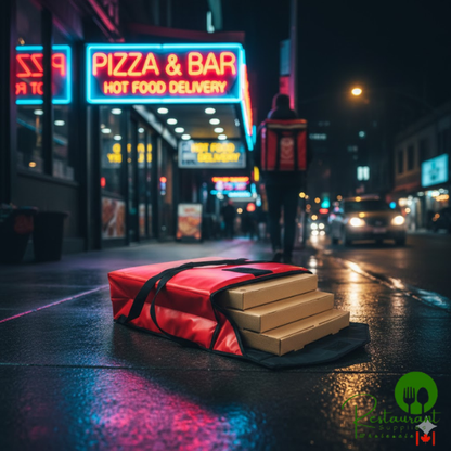 Sterno 19" x 19" x 7" Large Red Vinyl Insulated Pizza Carrier 70552