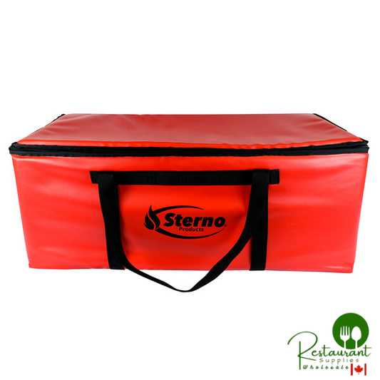 Sterno 36" x 18 1/2" x 14" Extra-Large Red Vinyl Insulated Pizza Carrier 70538