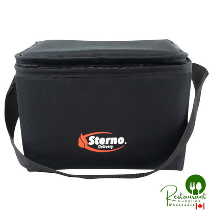 Sterno 72600 Black XS Delivery Insulated Food Carrier, 10" x 8" x 7" - Holds (6) Cans