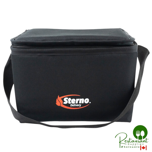 Sterno 72600 Black XS Delivery Insulated Food Carrier, 10" x 8" x 7" - Holds (6) Cans
