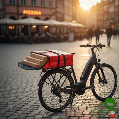 Sterno 72608 Red Medium Insulated Vinyl Delivery Pizza Carrier, 19" x 19" x 7" - Holds (3) 16" Pizzas