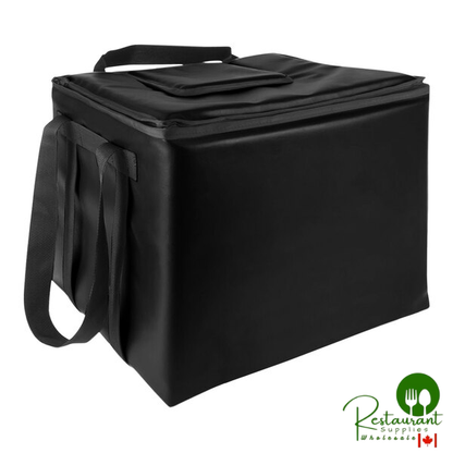 Sterno Customizable 15 1/2" x 15 1/2" x 14" Black Vinyl Insulated Premium Single Milk Crate Bag 98422-700000