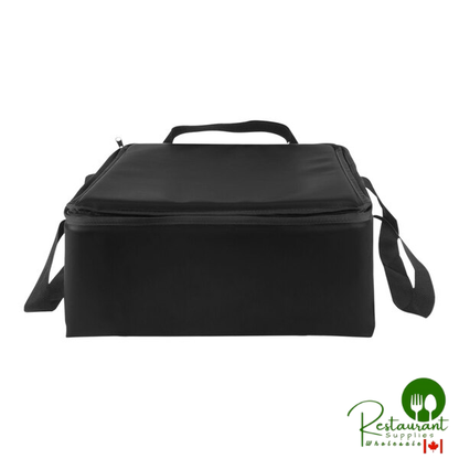 Sterno Customizable 16" x 16" x 8" Large Black Vinyl Insulated Premium Breakfast Delivery Bag 98222-300000