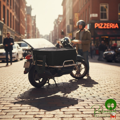 Sterno Customizable 16" x 16" x 8" Large Black Vinyl Insulated Premium Breakfast Delivery Bag 98222-300000