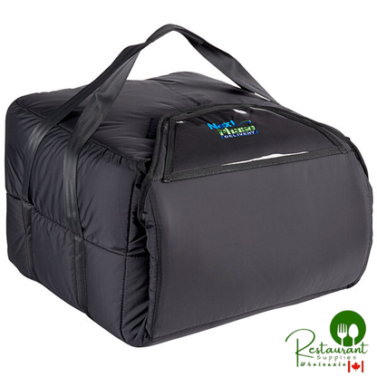 Vesture NextPhase Black Insulated Pizza Delivery Bag with Bio-PCM Technology, 18" x 18" x 12 1/2" - Holds Up To (5) 16" Pizzas