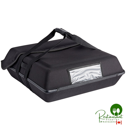 Vesture NextPhase RIGID Black Insulated Pizza Delivery Bag with Bio-PCM Technology - Holds Up To (3) 16" or (2) 18" Pizzas