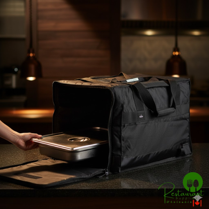 Vesture Heavy-Duty Thermal Chafer Pan Carrier Delivery System with LavaPac Electric Heating Element - 15" x 23 1/2" x 17"