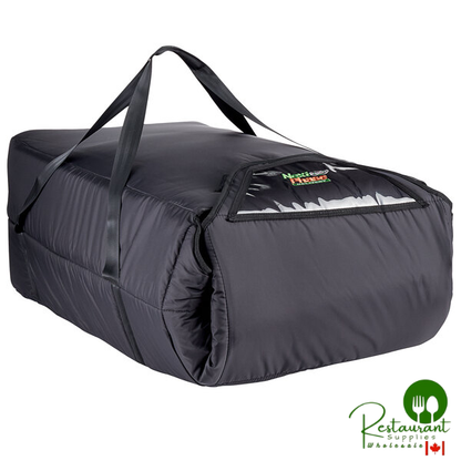 Vesture NextPhase Black Insulated Pizza Delivery Bag with Bio-PCM Technology, 18" x 35 1/2" x 12 1/2" - Holds Up To (10) 16" Pizzas