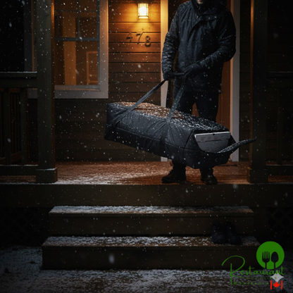 Vesture NextPhase Black Insulated Pizza Delivery Bag with Bio-PCM Technology, 18" x 35 1/2" x 12 1/2" - Holds Up To (10) 16" Pizzas