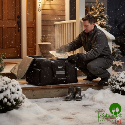 Vollrath VCBL500 5-Series Large Insulated Food Pan Carrier / Catering Bag with Heating Pad, 23" x 15" x 14" - Holds (3) Full Size Food Pans