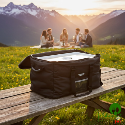 Vollrath VCBM100 1-Series Medium Insulated Food Pan Carrier / Catering Bag, 17" x 13" x 9" - Holds (3) Half Size Food Pans