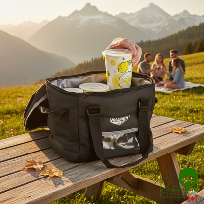 Vollrath VDBS106 1-Series Small Insulated Cooler / Catering Bag with 6-Compartment Divider - Holds (6) Large Beverages