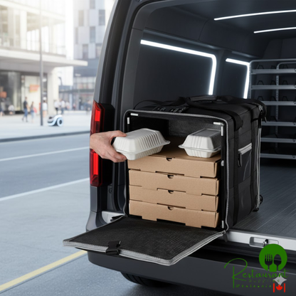 Vollrath VDBBM500 5-Series Delivery Backpack Bag with Heating Pad, 16" x 16" x 13"