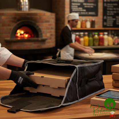 Vollrath VPB318 3-Series Insulated Pizza Delivery Bag, 19" x 19" x 9" - Holds (3) 18" Pizza Boxes