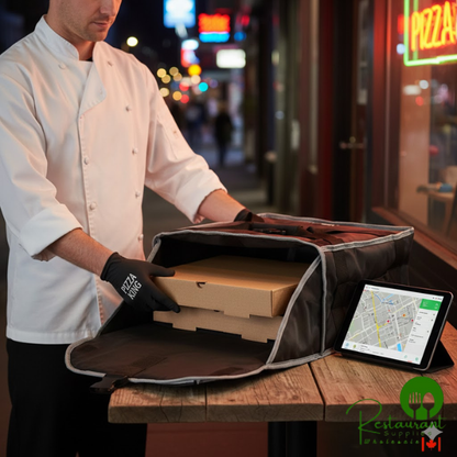 Vollrath VPB516 5-Series Insulated Pizza Delivery Bag with Heating Pad, 17 1/2" x 17 1/2" x 9" - Holds (3) 16" Pizza Boxes