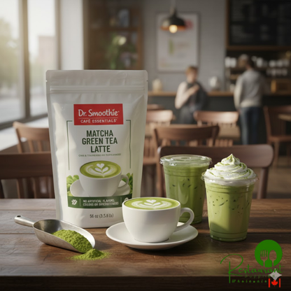 Dr. Smoothie Cafe Essentials Matcha Green Tea Latte Beverage Mix 3.5 lb. - 5/Case