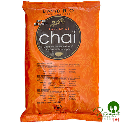 David Rio Tiger Spice Chai® Tea Latte Mix 4 lb. - 4/Case
